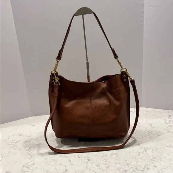 HOBO Pier Shoulder Bag purse in Brown Tan Pebbled Leather - Picture 5 of 12